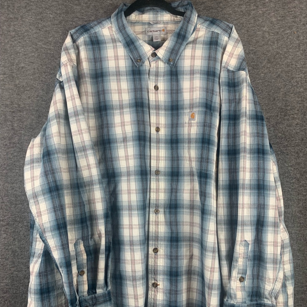Carhartt Men’s 4XL Plaid Button-up Relaxed Fiit Outside Wear